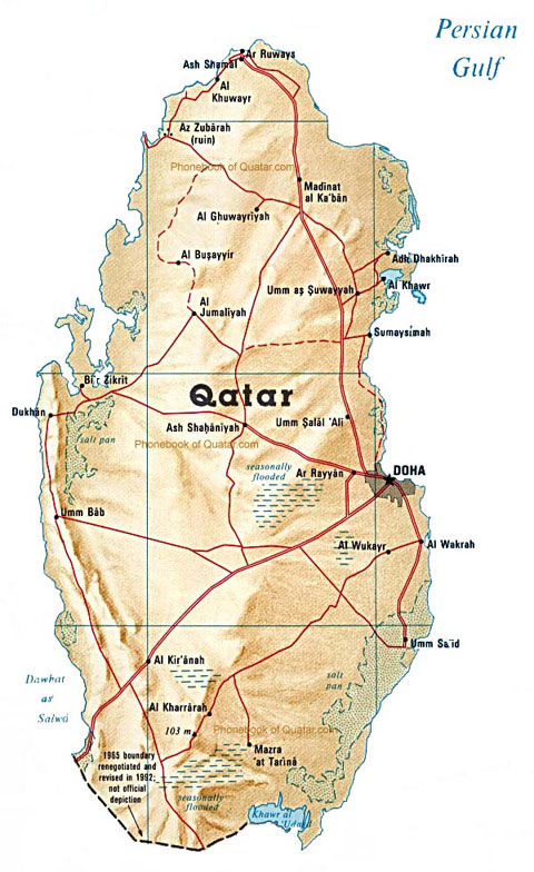 enlarge the map of Qatar